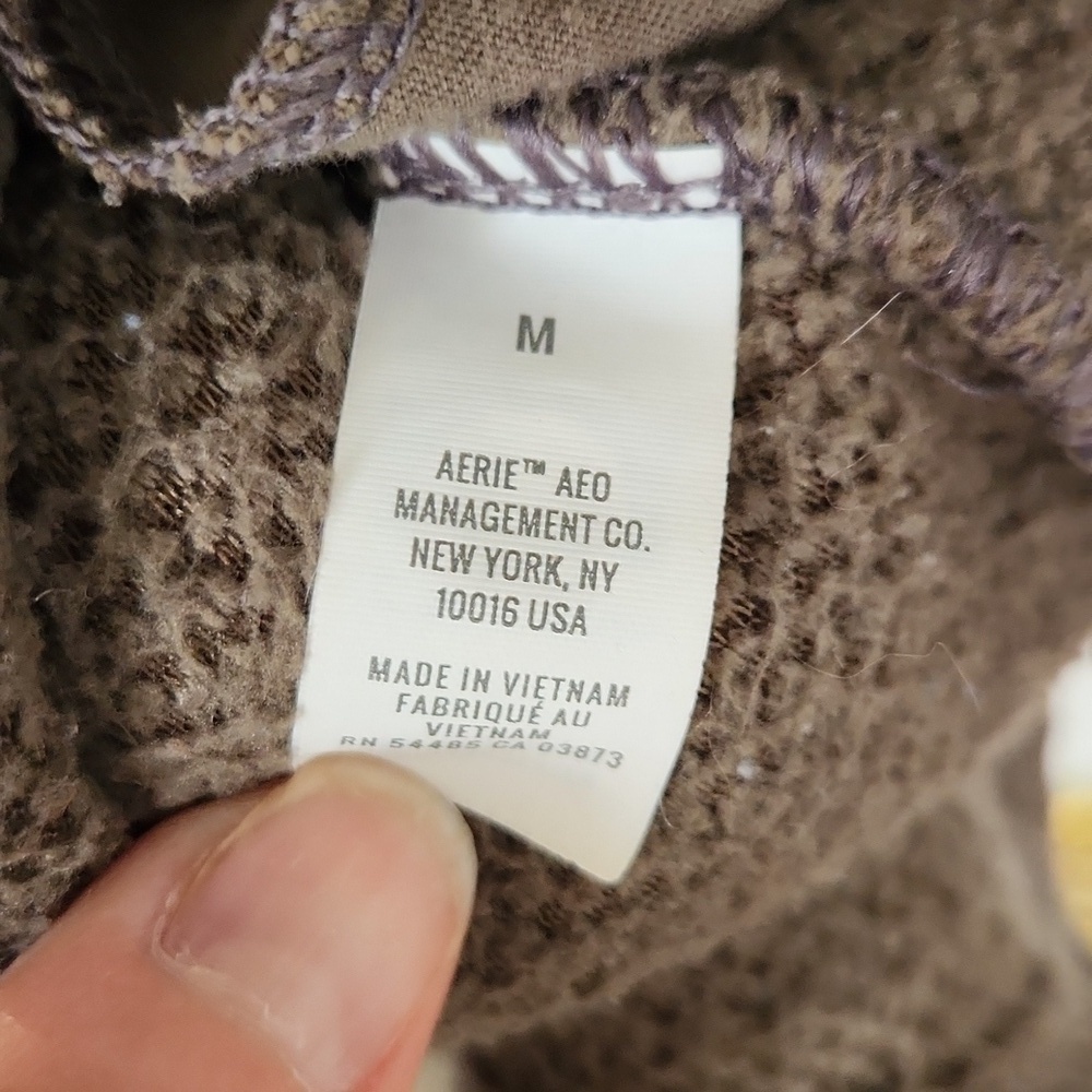 Women's Green Sherpa Sweater, Aerie Medium - Picture 7 of 7